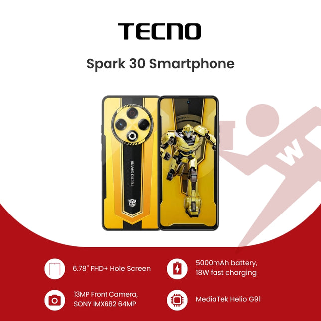 Tecno Spark 30 8GB+256GB Smartphone with FREE Lenovo HF130 Earphone