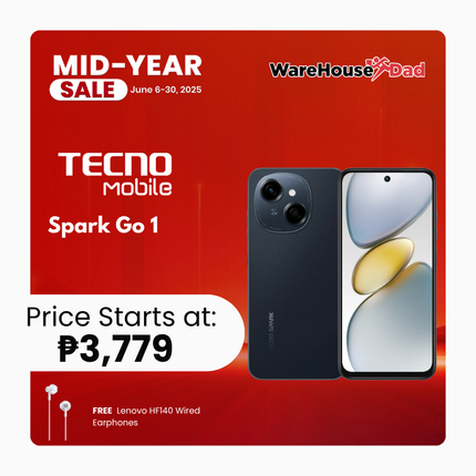 Tecno Spark Go 1 Smartphone with Free Lenovo HF140 Wired Earphone