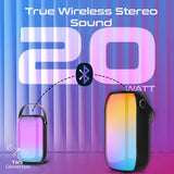 Promate Spectro-20 LumiSound™ HD 20W RGB True Wireless Bluetooth v5.3 Speaker