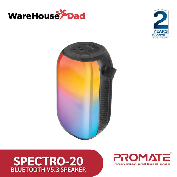 Promate Spectro-20 LumiSound™ HD 20W RGB True Wireless Bluetooth v5.3 Speaker