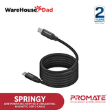 Promate Springy 60W Power Delivery Self-Organizing Magnetic USB-C Cable