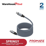 Promate Springy 60W Power Delivery Self-Organizing Magnetic USB-C Cable