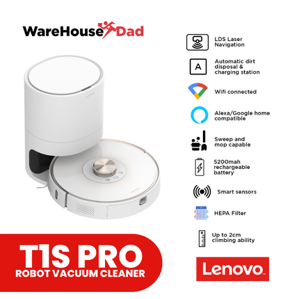 Lenovo T1s PRO Robot Vacuum Cleaner