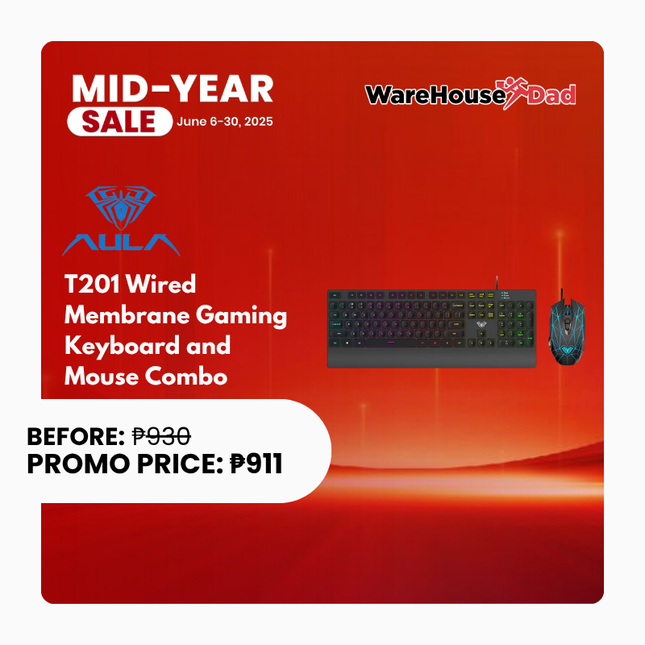 Aula T201 Wired Membrane Gaming Keyboard and Mouse Combo