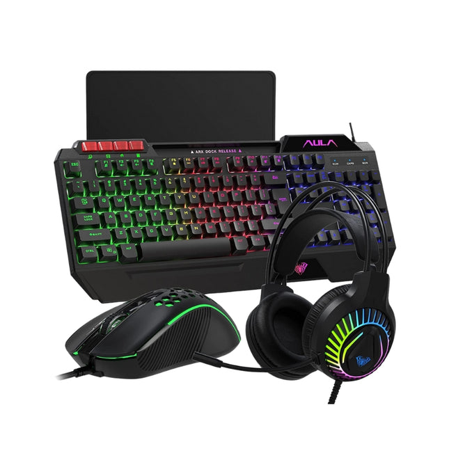 Aula T650 Wired Keyboard, Mouse, Headset, Mouse Pad  Combo