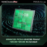 Tecno POVA 6 Pro 5G | 12GB RAM(+12GB RAM) |  256GB ROM Smartphone with FREE Lenovo HF130 Wired Earphone