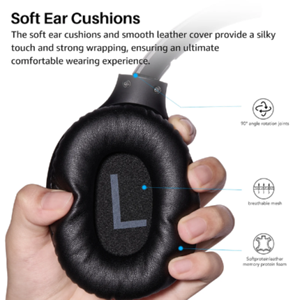 TOZO H100 ENC Call Noise Cancelling with Mic Over Ear Wireless Headphones l Black