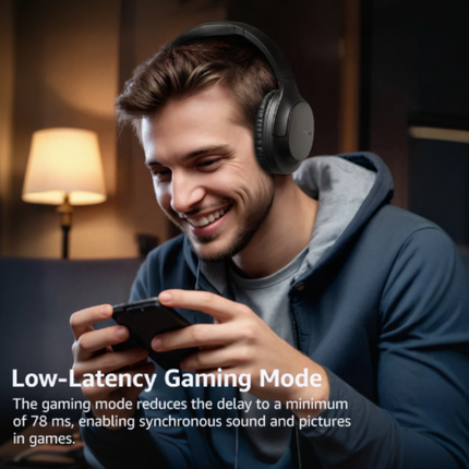 TOZO H100 ENC Call Noise Cancelling with Mic Over Ear Wireless Headphones l Black