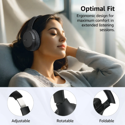 TOZO H100 ENC Call Noise Cancelling with Mic Over Ear Wireless Headphones l Black