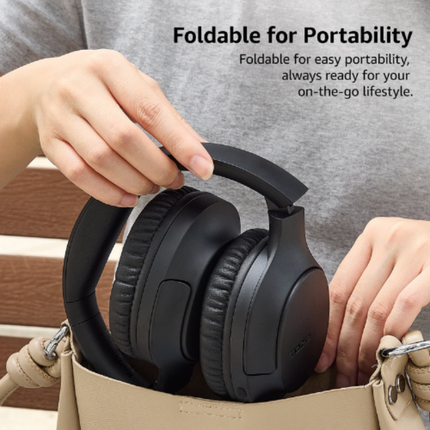 TOZO H100 ENC Call Noise Cancelling with Mic Over Ear Wireless Headphones l Black