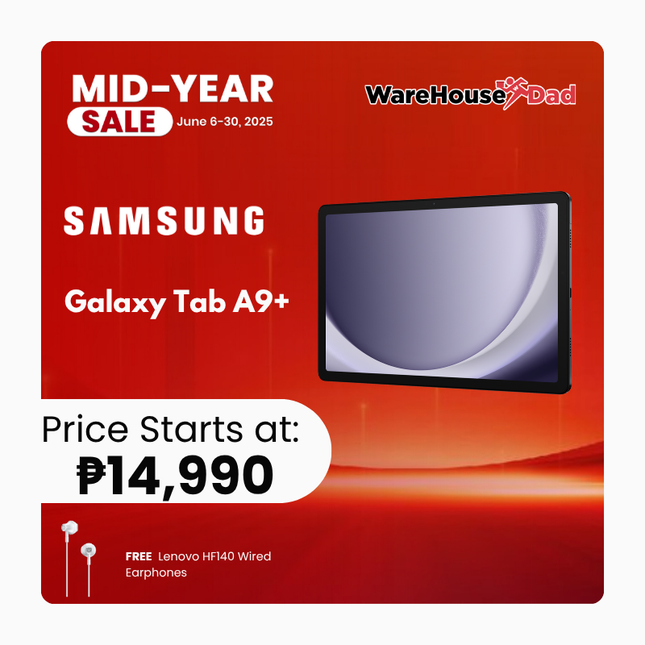 Samsung Galaxy Tab A9+ with Free Lenovo HF140 Wired Earphone