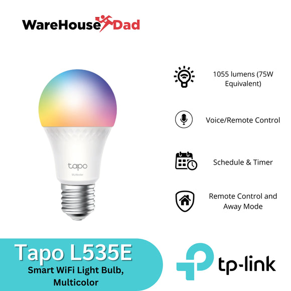 TP-Link Tapo L535E Smart WiFi Light Bulb, Multicolor