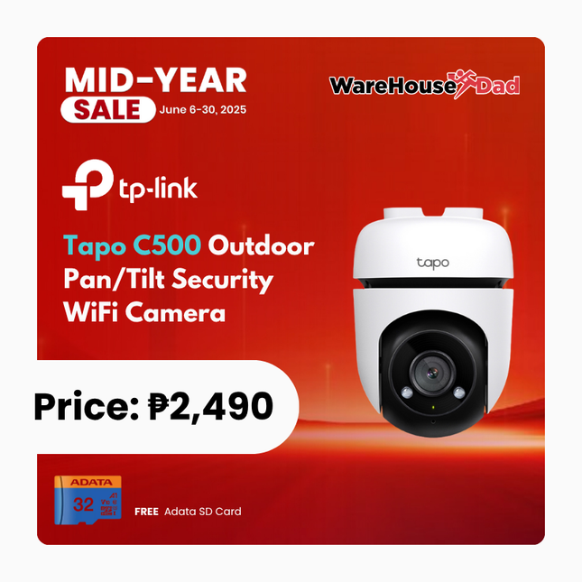 TP-Link Tapo C500 Outdoor Pan/Tilt Security WiFi Camera with FREE Adata SD Card