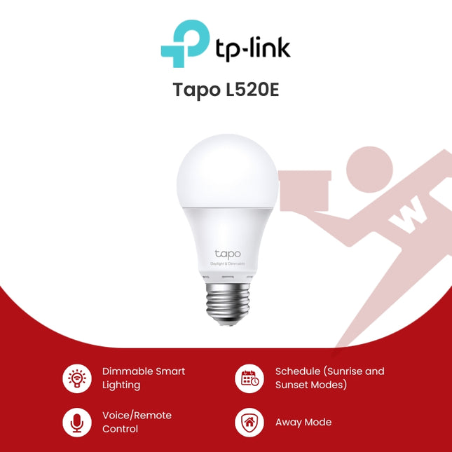 TP-Link Tapo L520E Smart WiFi Light Bulb, Daylight & Dimmable