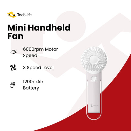 TechLife Mini Handheld Fan