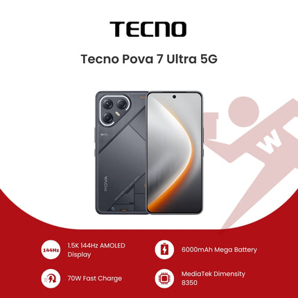 Tecno Pova 7 Ultra 5G 12+256GB with FREE Lenovo HF130 Earphones