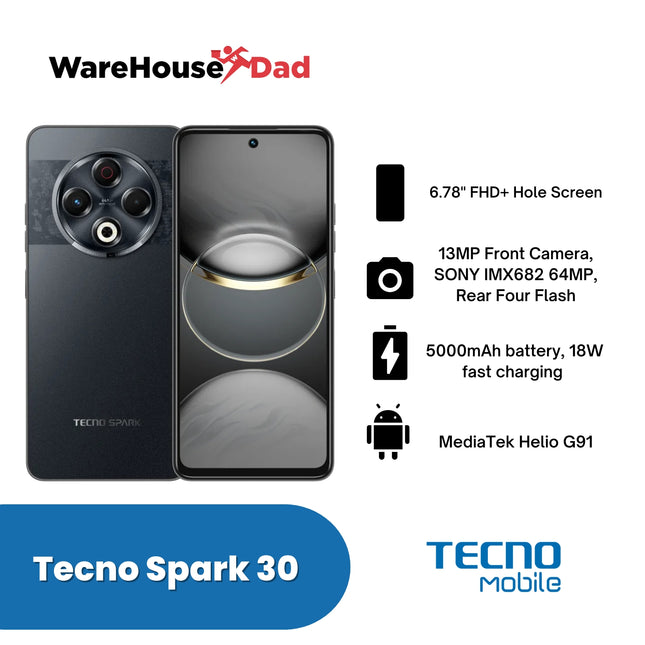 Tecno Spark 30 8GB+256GB Smartphone with FREE Lenovo HF130 Wired Earphone