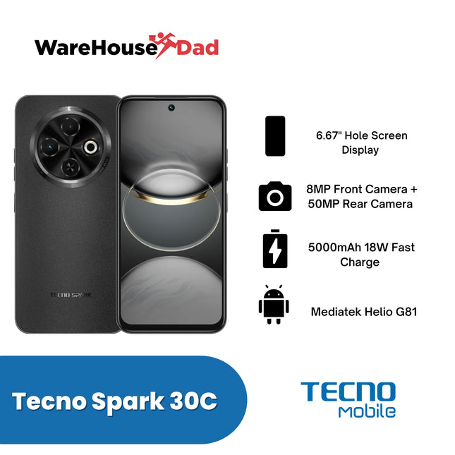Tecno Spark 30C Smartphone with FREE Lenovo HF130 Wired Earphone