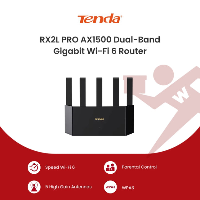 Tenda RX2L PRO AX1500 Dual-Band Gigabit Wi-Fi 6 Router