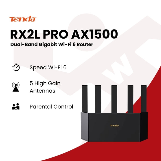Tenda RX2L PRO AX1500 Dual-Band Gigabit Wi-Fi 6 Router