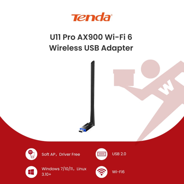 Tenda U11 Pro AX900 Wi-Fi 6 Wireless USB Adapter
