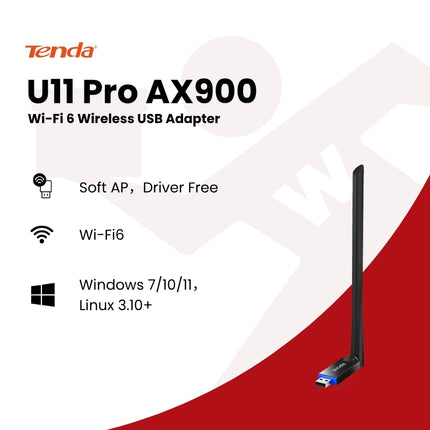 Tenda U11 Pro AX900 Wi-Fi 6 Wireless USB Adapter