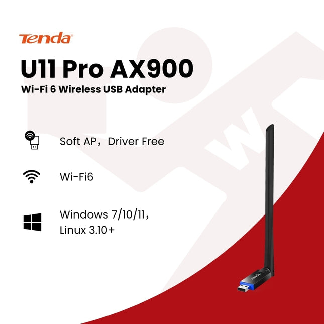 Tenda U11 Pro AX900 Wi-Fi 6 Wireless USB Adapter