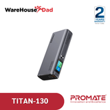 Promate Titan-130 Sleek 130W Multi-Port Power Delivery Power Bank with TFT LCD Screen