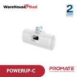 Promate PowerUp-C Ultra-Compact Fast charging Power Bank with In-Built USB-C Connector