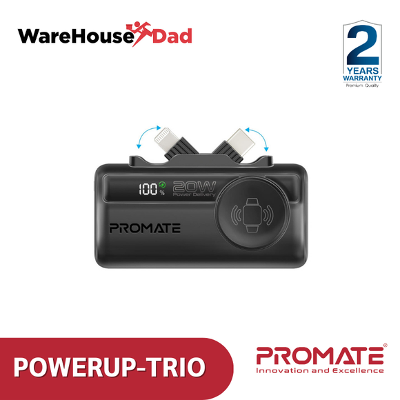 Promate Powerup-Trio Ultra-Compact Fast Charging Power Bank