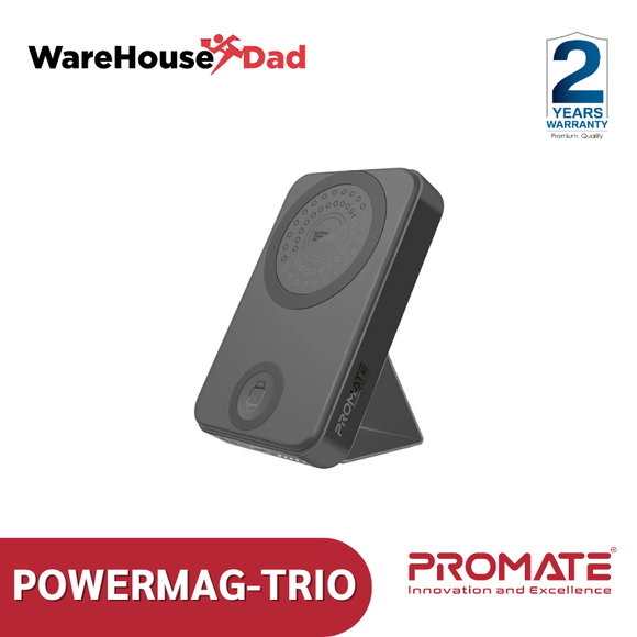 Promate PowerMag-Trio SuperCharge MagSafe Compatible & Apple Watch Wireless Charging Power Bank