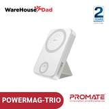 Promate PowerMag-Trio SuperCharge MagSafe Compatible & Apple Watch Wireless Charging Power Bank