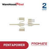 Promate PentaPower 6-in-1 Hybrid Multi-Connector cable for Charging & Data Transfer