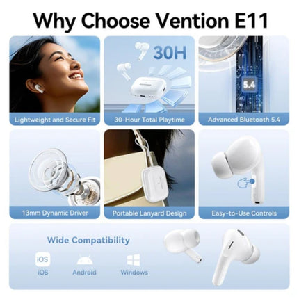 Vention Eco Lite E11 True Wireless Bluetooth Earbuds l Black