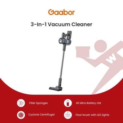 Gaabor Vacuum Cleaner 3-In-1 Multi-Use Power Suction (VCL10E-BK01A)