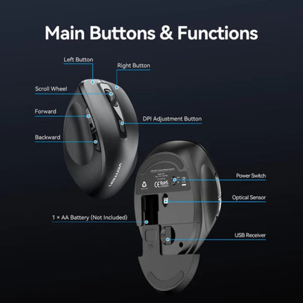 Vention 2.4G Wireless Ergonomic Mouse