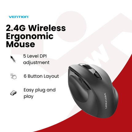 Vention 2.4G Wireless Ergonomic Mouse