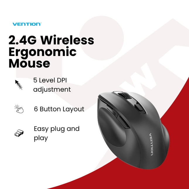Vention 2.4G Wireless Ergonomic Mouse
