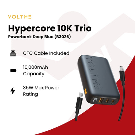VOLTME Hypercore 10K Trio Powerbank Deep Blue ( B3026)