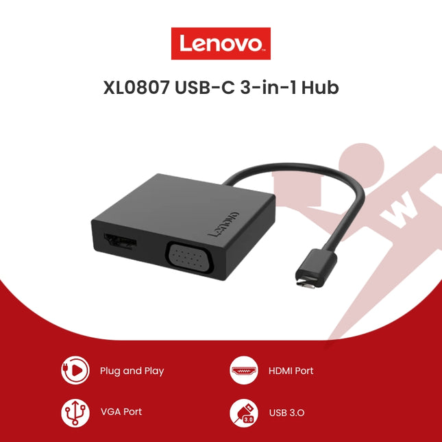 Lenovo XL0807 USB-C 3-in-1 Hub
