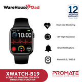 Promate XWatch-B19 ActivLife™ Smartwatch with Hands-Free Function
