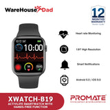 Promate XWatch-B19 ActivLife™ Smartwatch with Hands-Free Function