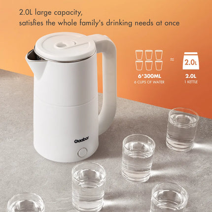 Gaabor Stainless Electric Kettle Fast Boiling With Anti-Burnout Protection (EK20M-WH02A)