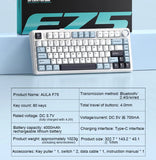 AULA F75 Tri-mode Fully Hot-Swappable Keys Mechanical Keyboard