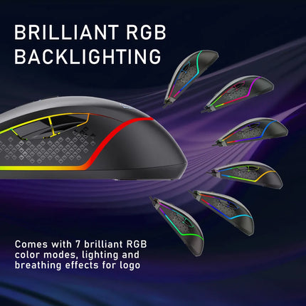 AULA F805 Wired Gaming Mouse Full color Breathing Optical Ergonomic
