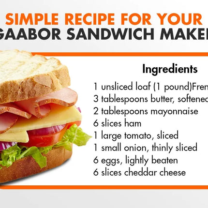 Gaabor Portable Sandwich Maker Multifunctional Toaster (SM60M-WH01A)