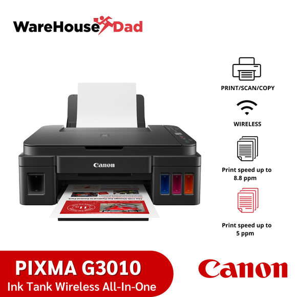 Canon PIXMA G3010 Refillable Ink Tank Wireless All-In-One for High Volume Printing