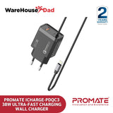 Promate iCharge-PDQC3 38W Ultra-Fast Charging Wall Charger
