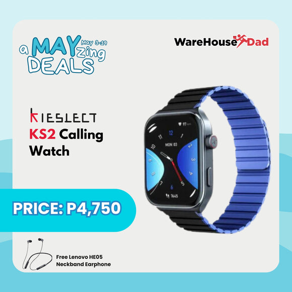 Kieslect Calling Watch Ks2 l Smart Watch with FREE Lenovo HE05 Neckband Earphone