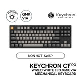 Keychron C1 Pro QMK Mechanical Keyboard (TKL, Wired, White LED, Keychron K Pro)